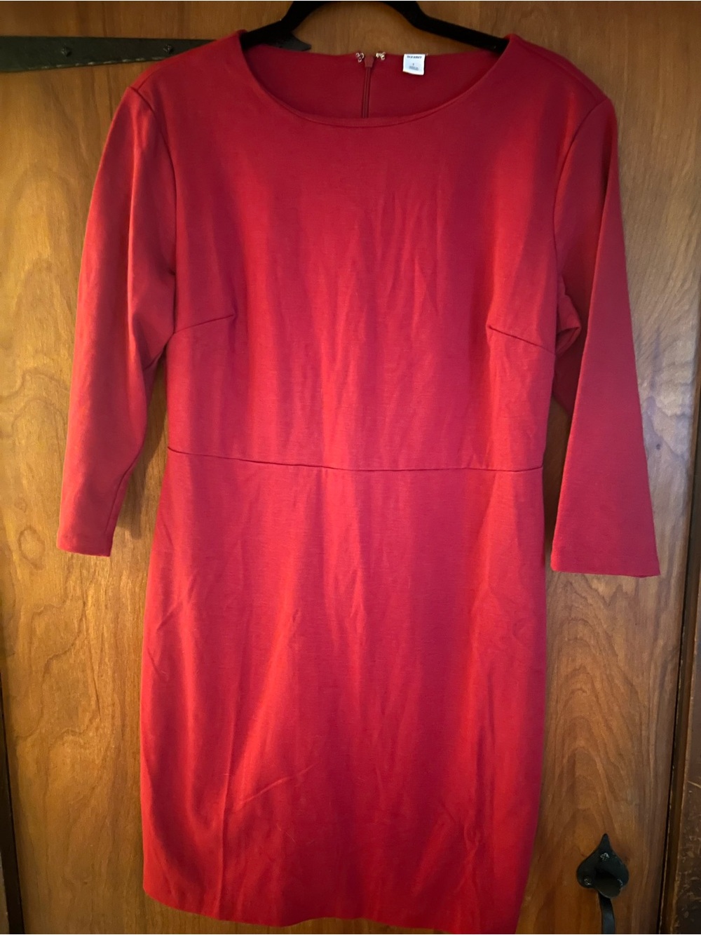 Old Navy Red Long Sleeve Sheath Dress